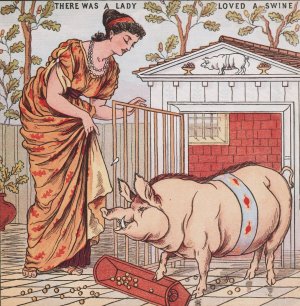 There was a lady loved a swine by Walter Crane Oil Painting