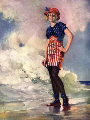 Follow the flag Oil painting by Walter Dean Goldbeck