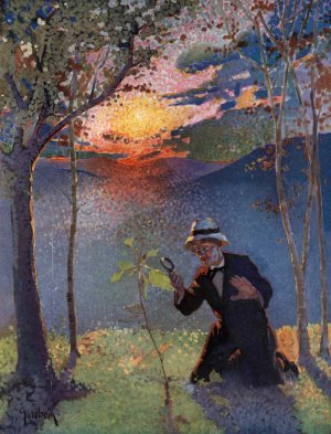 Oh, what a beautiful bug! by Walter Dean Goldbeck Oil Painting