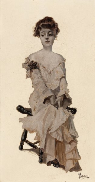 Main Product Photo of Seated Girl  Painting by Walter Dean Goldbeck