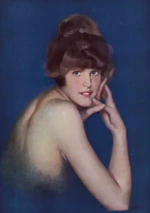 The latest in evening gowns Oil painting by Walter Dean Goldbeck