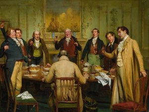 For he's a jolly good fellow and so say all of us by Walter Dendy Sadler Oil Painting