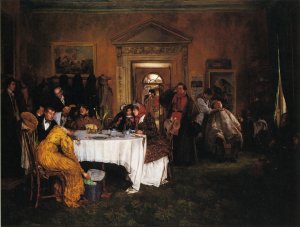London to York- Times Up Gentlemen II by Walter-Dendy Sadler Oil Painting