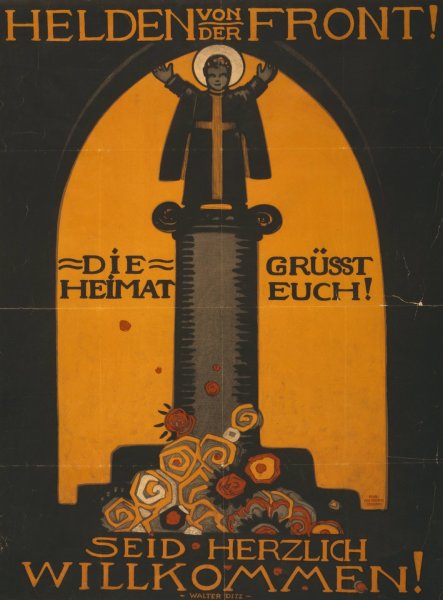 Helden von der Front, die Heimat grusst euch! Seid herzlich willkommen!  by Walter Ditz - Hand-Painted Oil Painting Reproduction