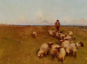 Across The Downs by Walter Frederick Osborne Oil Painting