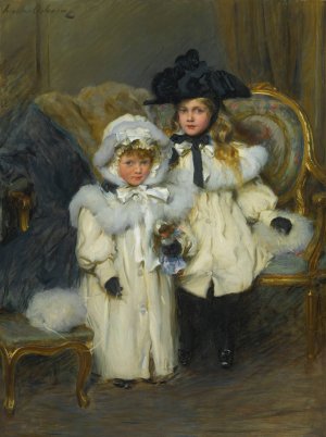 Dorothy And Irene Falkiner by Walter Frederick Osborne Oil Painting