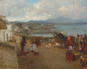 Life in Connemara, a Market Day by Walter Frederick Osborne Oil Painting