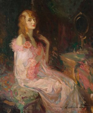 The Pink Robe by Walter G. Ratterman Oil Painting