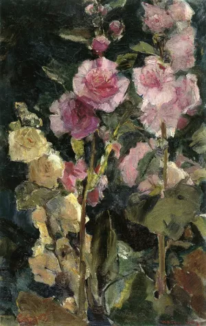 Study of Hollyhocks painting by Walter Gay