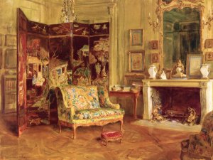 The Chinese Screen by Walter Gay Oil Painting