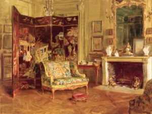 The Chinese Screen by Walter Gay - Oil Painting Reproduction