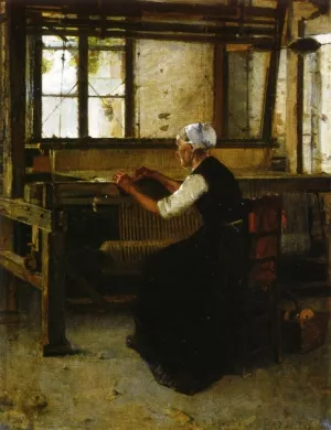 The Weaver painting by Walter Gay