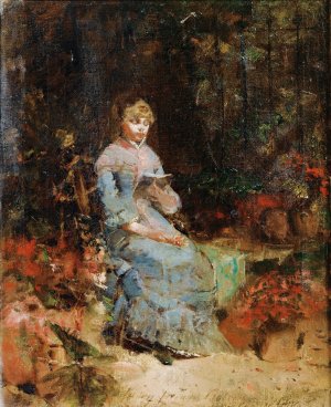 Young Woman Reading by Walter Gay Oil Painting