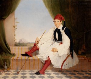 Portrait of John B. Carmac, in Greek Evzone Costume by Walter Gould Oil Painting