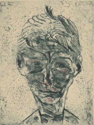 Bust of a Young Man, Self-portrait by Walter Gramatte Oil Painting