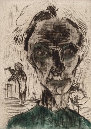Man in a Room, Self-portrait by Walter Gramatte Oil Painting