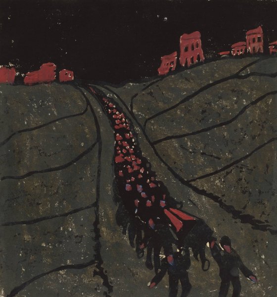 Main Product Photo of The Burial  Painting by Walter Gramatte