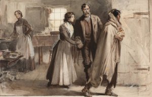 Pioneer Conflict Oil painting by Walter Granville-Smith