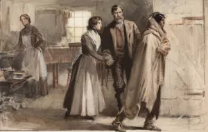 Pioneer Conflict by Walter Granville-Smith Oil Painting