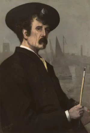 James Abbott McNeill Whistler by Walter Greaves Oil Painting