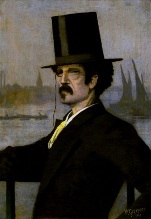 James McNeill Whistler by Walter Greaves Oil Painting