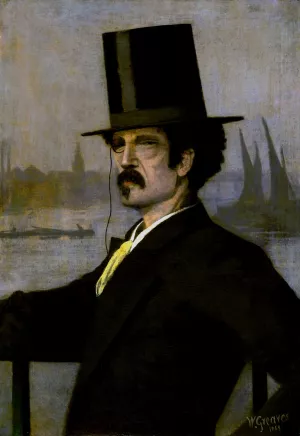 James McNeill Whistler by Walter Greaves Oil Painting