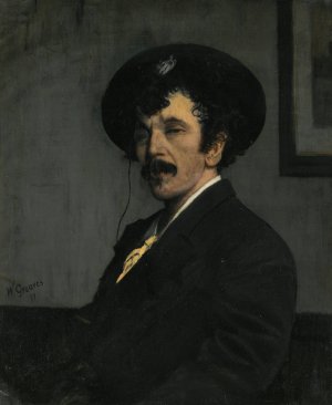 Portrait Of James Abbott Mcneill Whistler by Walter Greaves Oil Painting