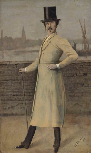 Portrait of James McNeill Whistler by Walter Greaves Oil Painting