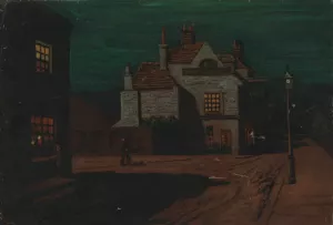 The Black Lion, Chelsea by Night by Walter Greaves Oil Painting