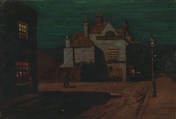 The Black Lion, Chelsea by Night by Walter Greaves - Hand-Painted Oil Painting Reproduction