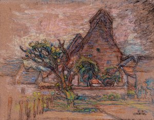 In a French Village by Walter Griffin Oil Painting