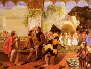Twelfth Night, Act II, Scene IV by Walter Howell Deverell - Oil Painting Reproduction
