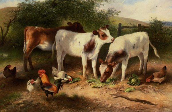 Main Product Photo of Farmyard Painting by Walter Hunt