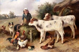 Feeding Time by Walter Hunt Oil Painting