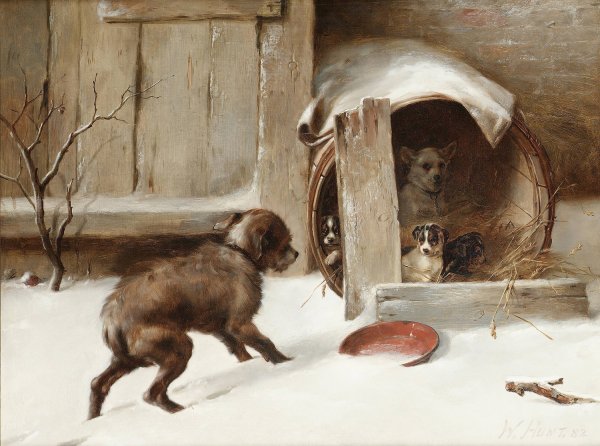 Main Product Photo of In From The Cold  Painting by Walter Hunt