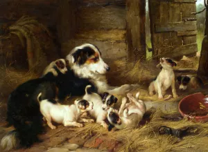 The Foster Mother by Walter Hunt - Oil Painting Reproduction