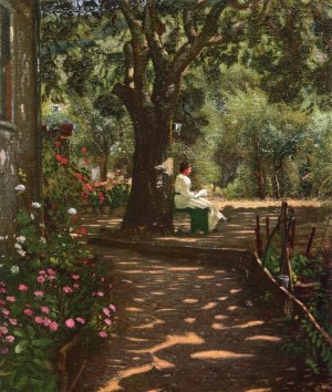 Lady Under a Tree by Walter I. Cox Oil Painting