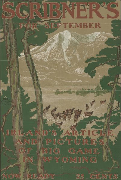 Scribner's for September, pictures of big game in Wyoming by Walter Jack Duncan - Hand-Painted Oil Painting Reproduction