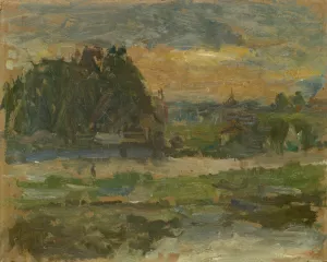 Evening on the Seine Oil painting by Walter Kurt Wiemken