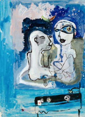 Liebespaar by Walter Kurt Wiemken Oil Painting