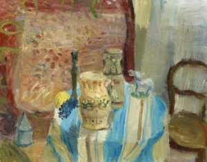 Still Life with Lemon and Grape by Walter Kurt Wiemken Oil Painting