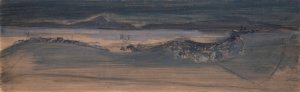View of the 'Batterie' toward Basel by Walter Kurt Wiemken Oil Painting