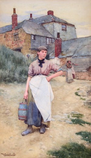 A Cornish Village Maiden by Walter Langley Oil Painting