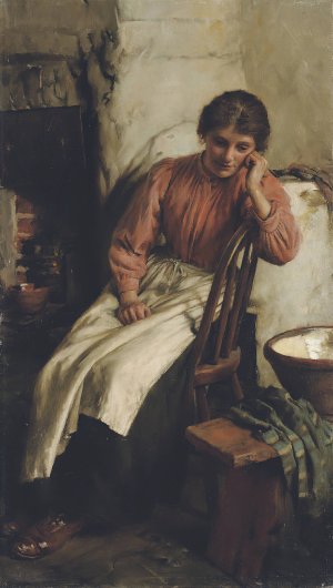 A reverie by Walter Langley Oil Painting