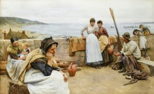 A Village Idyll by Walter Langley Oil Painting