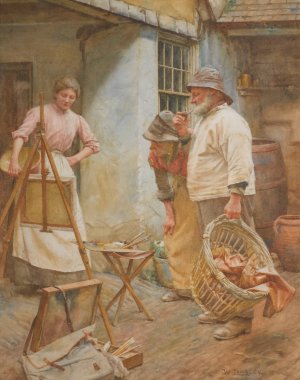 Local Critics by Walter Langley Oil Painting