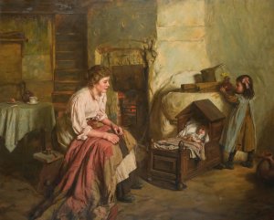 Maternity by Walter Langley Oil Painting