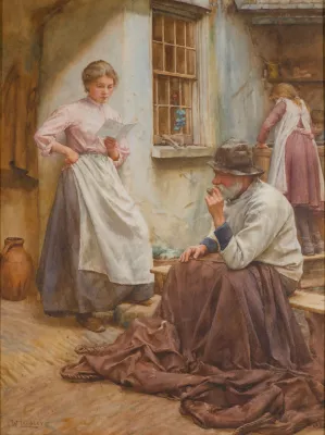 Pleasant News by Walter Langley Oil Painting