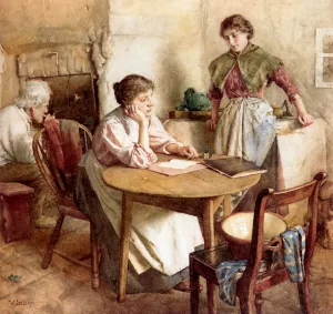 Thoughts Far Away by Walter Langley - Oil Painting Reproduction