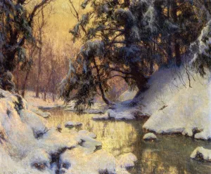 Brook and Hemlocks by Walter Launt Palmer - Oil Painting Reproduction